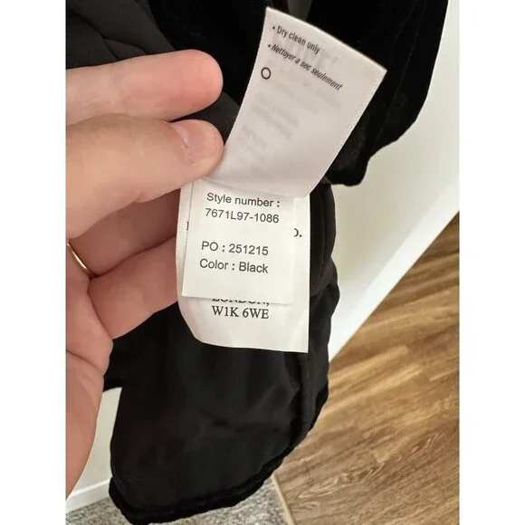 Paige Ysabel Mini Dress Velvet Black Wrap Dress Long Sleeve Size Large - Picture 6 of 10